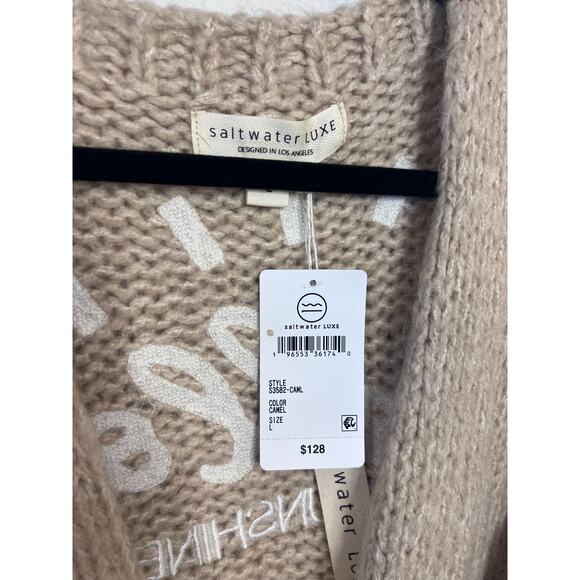 Saltwater Luxe Los Angeles Sweater Camel Size LG NWT Cozy Comfy Chic - Picture 5 of 6